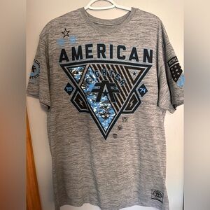 American Fighter Gray and Blue Men's Shirt